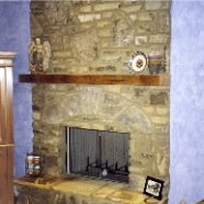 stone fireplace